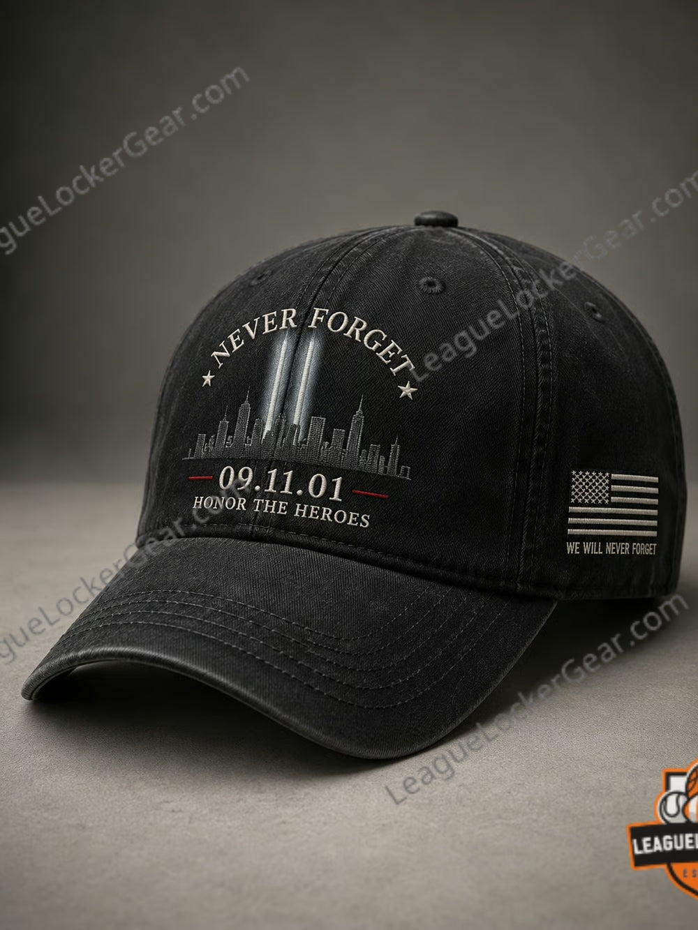 Never Forget 09.11 Honor The Heroes Tribute Baseball Cap - LeagueLockerGear