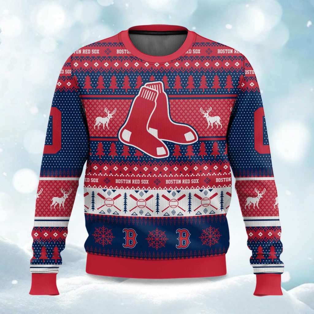 Personalized Boston Red Sox Ugly Christmas Sweater - Festive & Fenway Ready! - LeagueLockerGear