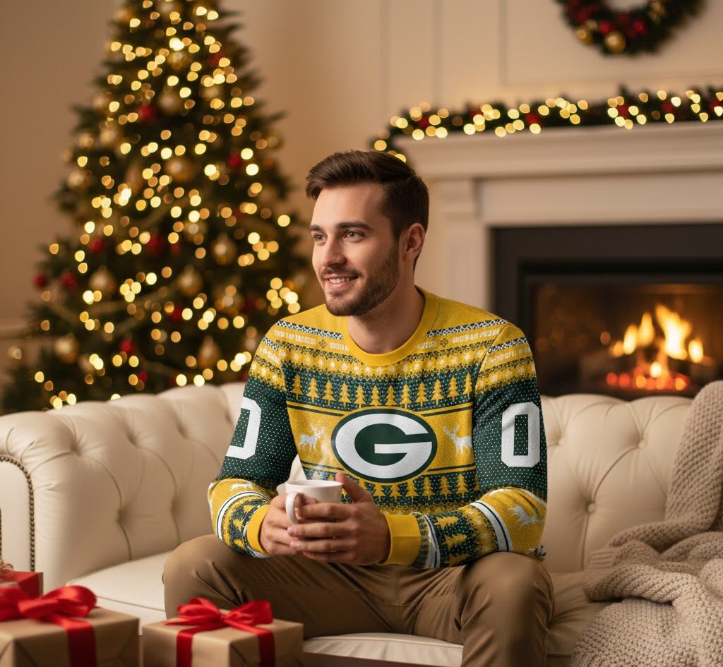 Personalized Green Bay Packers Ugly Christmas Sweater - The Frozen Tundra Gets Festive! - LeagueLockerGear