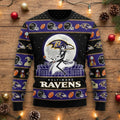 Baltimore Ravens Nightmare Before Christmas Sweater - NFL Jack Skellington Ugly Christmas Jumper - LeagueLockerGear