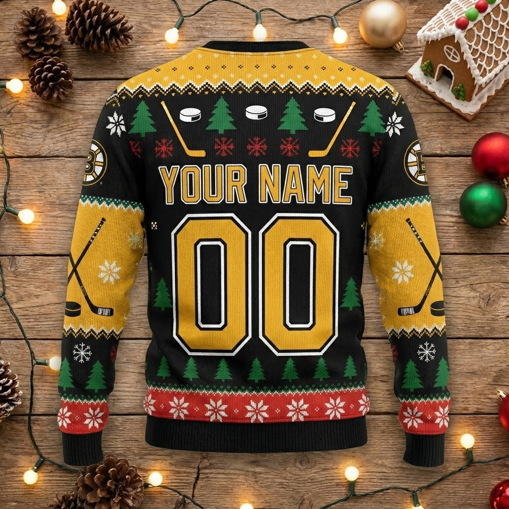 Boston Bruins Snoopy Christmas Sweater - Peanuts Ugly Holiday NHL Fan Apparel - LeagueLockerGear