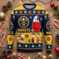 Denver Nuggets Snoopy Christmas Sweater - Peanuts Gang Ugly Holiday Sweater for NBA Fans - LeagueLockerGear