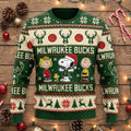 Milwaukee Bucks Peanuts Christmas Sweater - Snoopy and Charlie Brown NBA Ugly Holiday Sweater - LeagueLockerGear