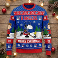 New York Rangers Snoopy Christmas Sweater - NHL Peanuts Charlie Brown Ugly Holiday Sweater - LeagueLockerGear
