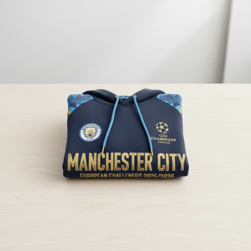 Manchester City Champions League Hoodie - 3D Print Cityzens Pullover Sweatshirt - LeagueLockerGear