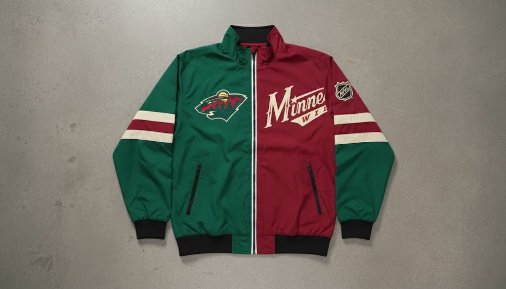 Minnesota Wild Split Track Jacket - NHL Hockey Half and Half Colorblock Fan Apparel - LeagueLockerGear