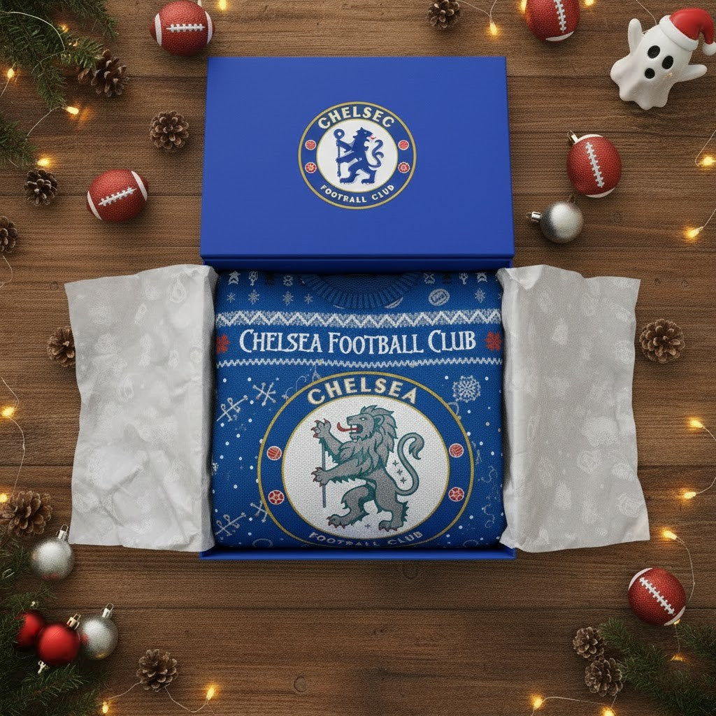 Chelsea Football Club Ugly Christmas Sweater - Knitted Premier League Football Fan Gift Jumper - LeagueLockerGear