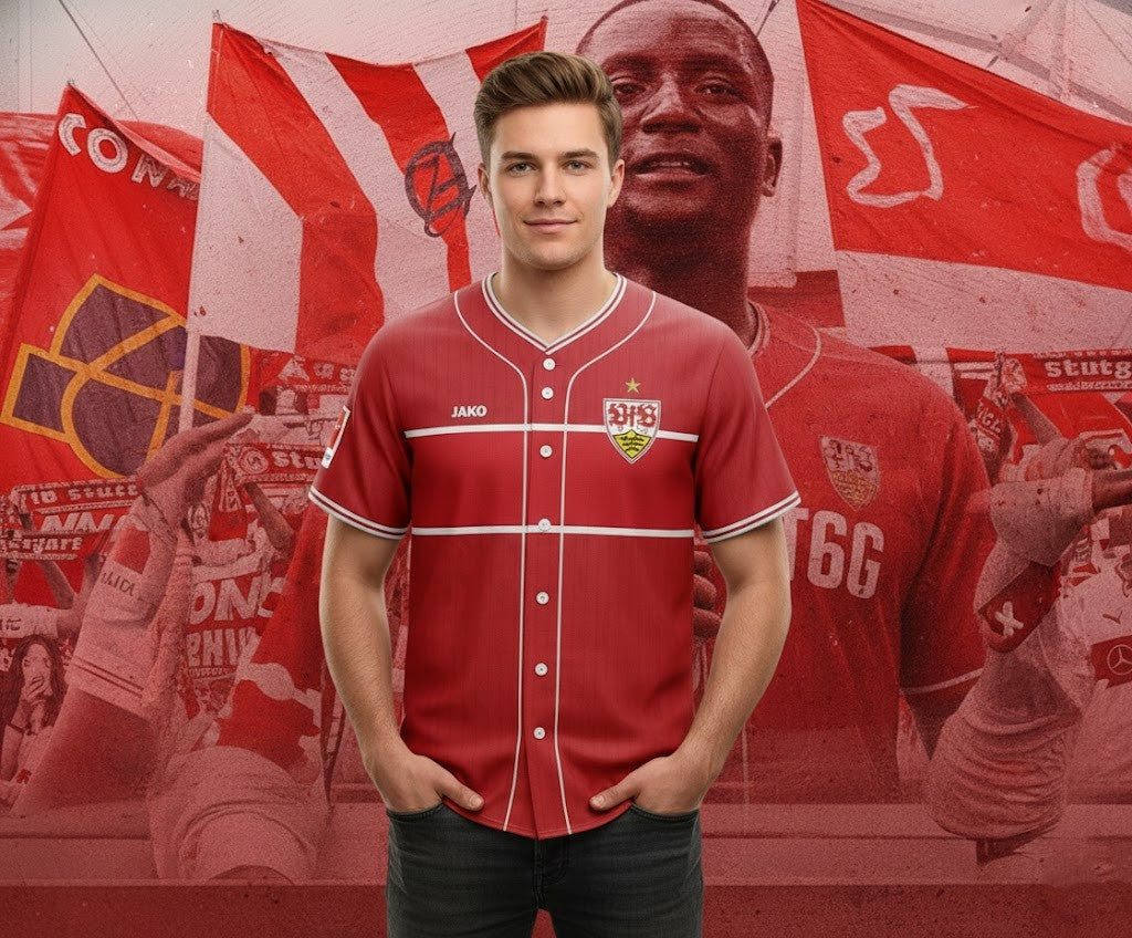 VfB Stuttgart Baseball Jersey - Custom Name and Number Die Schwaben Football Fan Gear - LeagueLockerGear