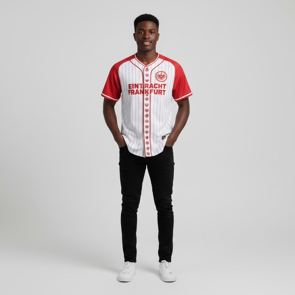 Eintracht Frankfurt Baseball Jersey - Randal Kolo Muani #9 Custom Soccer Fan Apparel - LeagueLockerGear