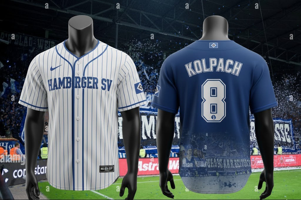 Hamburger SV Baseball Jersey - Custom Pinstripe Football Fan Sportswear - LeagueLockerGear