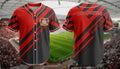 Bayer 04 Leverkusen Baseball Jersey - Custom Bundesliga Fan Shirt with Diagonal Stripes - LeagueLockerGear