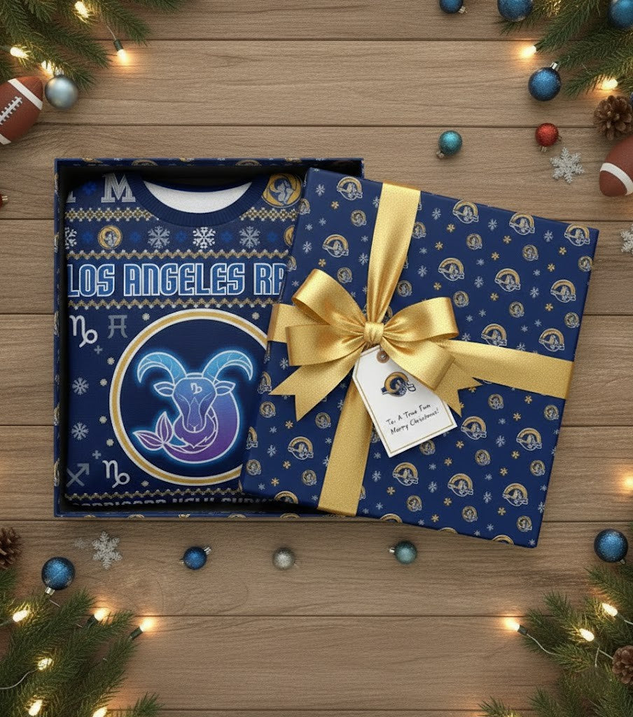Los Angeles Rams Capricorn Ugly Christmas Sweater - NFL Zodiac Sign Holiday Apparel for Fans - LeagueLockerGear