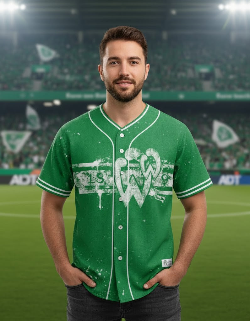 Werder Bremen Baseball Jersey - Custom Name Number Graffiti Paint Splatter Design - LeagueLockerGear