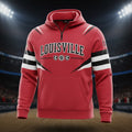Louisville Cardinals Quarter-Zip Hoodie - Red NCAA Fan Apparel with Striped Sleeves - LeagueLockerGear