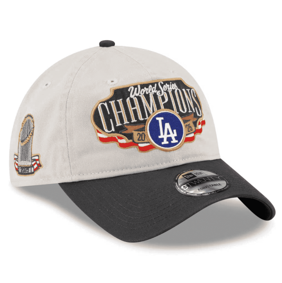 Los Angeles Dodgers 2025 World Series Champions Hat - New Era 9TWENTY Adjustable Cap with Raised Embroidered Patches - LeagueLockerGear
