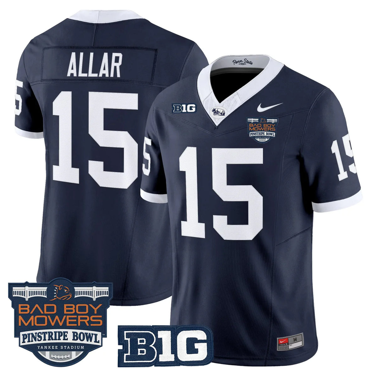 Penn State Nittany Lions Custom Football Jersey Pinstripe Bowl Edition - LeagueLockerGear