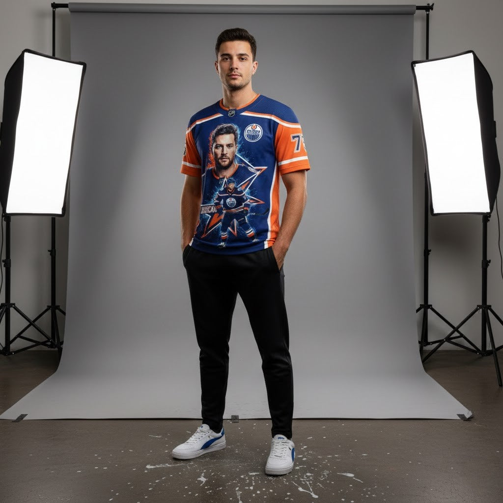Edmonton Oilers Evan Bouchard Custom Jersey - LeagueLockerGear