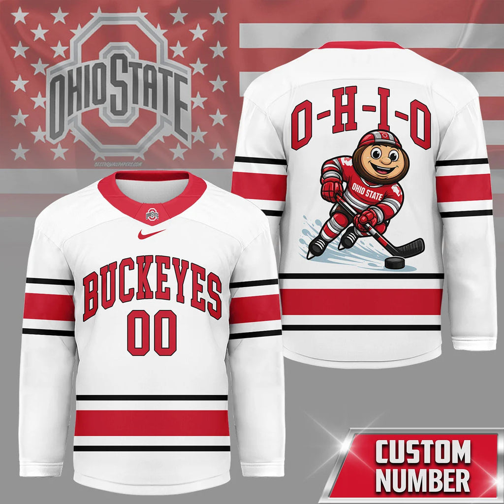 Custom Ohio State Buckeyes Hockey Jersey - LeagueLockerGear