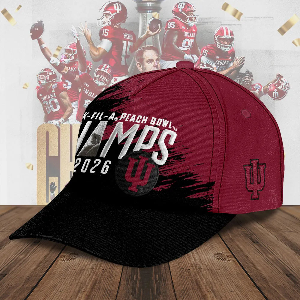 Indiana Hoosiers Chick-fil-A Peach Bowl Champs 2026 Cap - LeagueLockerGear