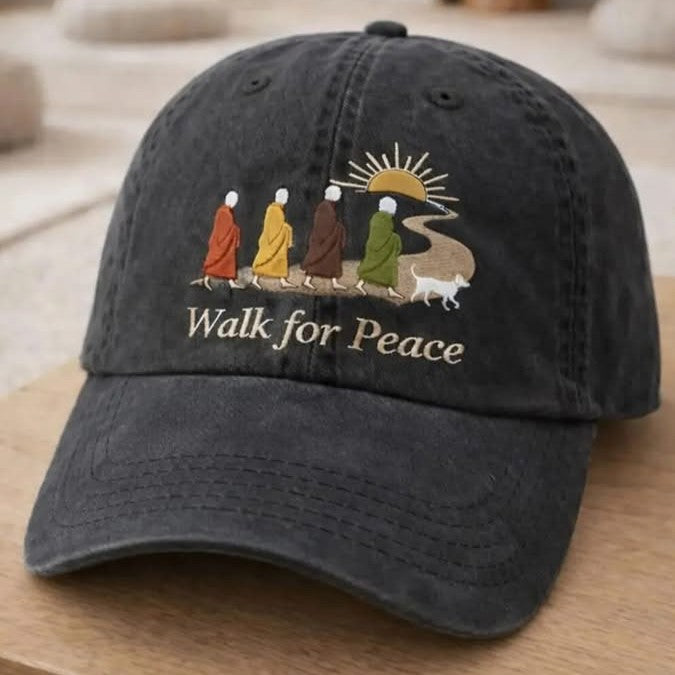 Buddhist Monks Walk for Peace Embroidered Hat - LeagueLockerGear