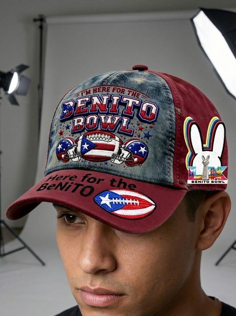 Benito Bowl Puerto Rican Flag Football Cap - LeagueLockerGear