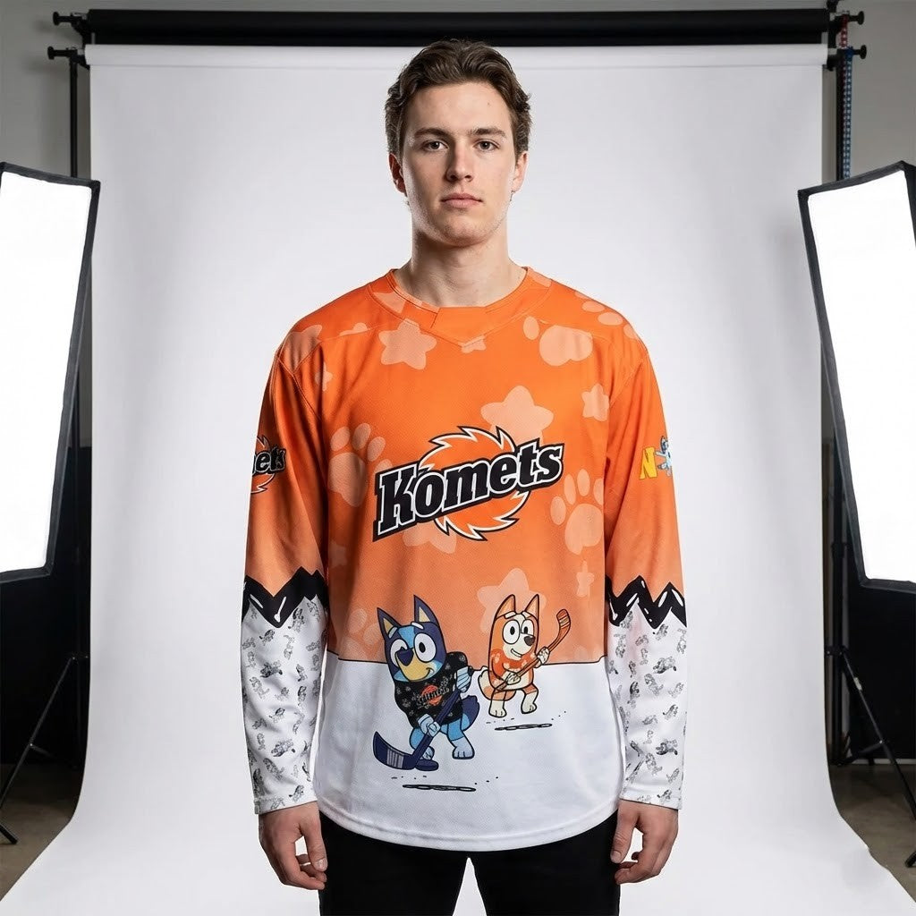 Fort Wayne Komets Bluey Night Hockey Jersey - LeagueLockerGear