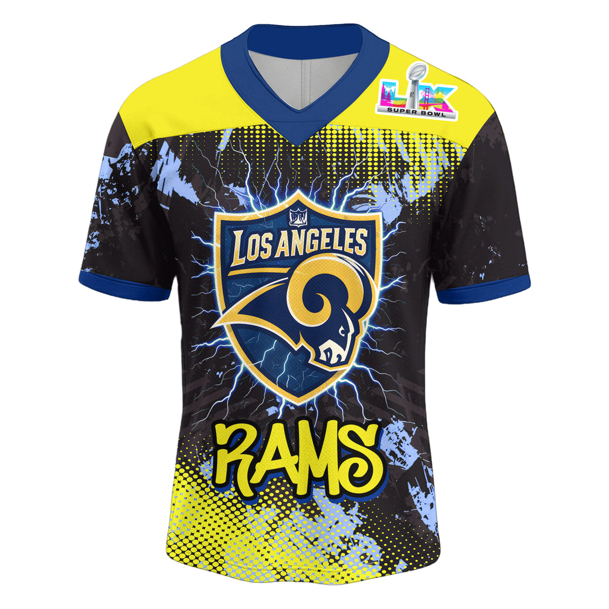 Los Angeles Rams Super Bowl LIX Rams House Football Jersey - LeagueLockerGear