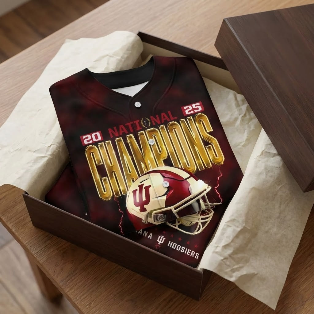 Indiana Hoosiers 2025 National Champions Undefeated Baseball Jersey - LeagueLockerGear