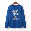 Autism Awareness In April We Wear Blue Puzzle Piece Heart Sweatshirt - LeagueLockerGear