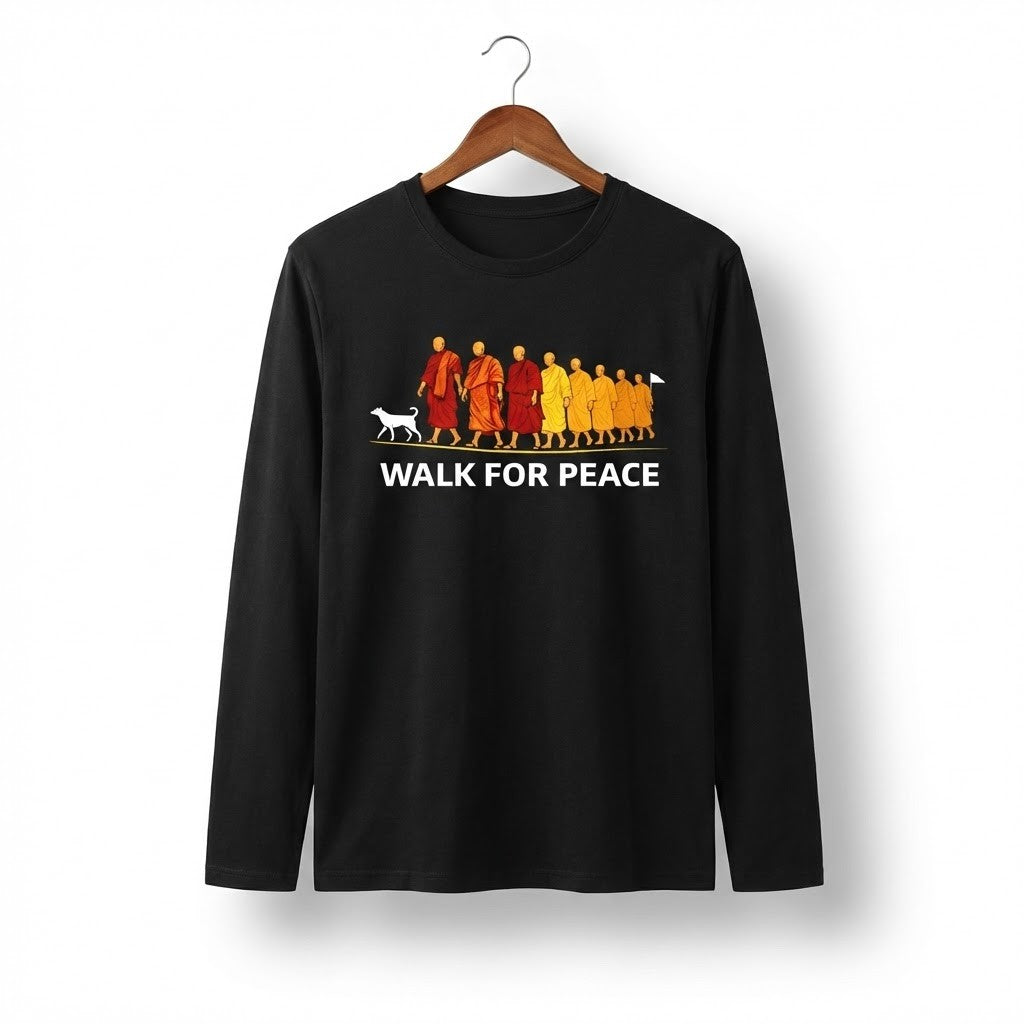 Buddhist Monks Walk For Peace Long Sleeve Shirt - LeagueLockerGear