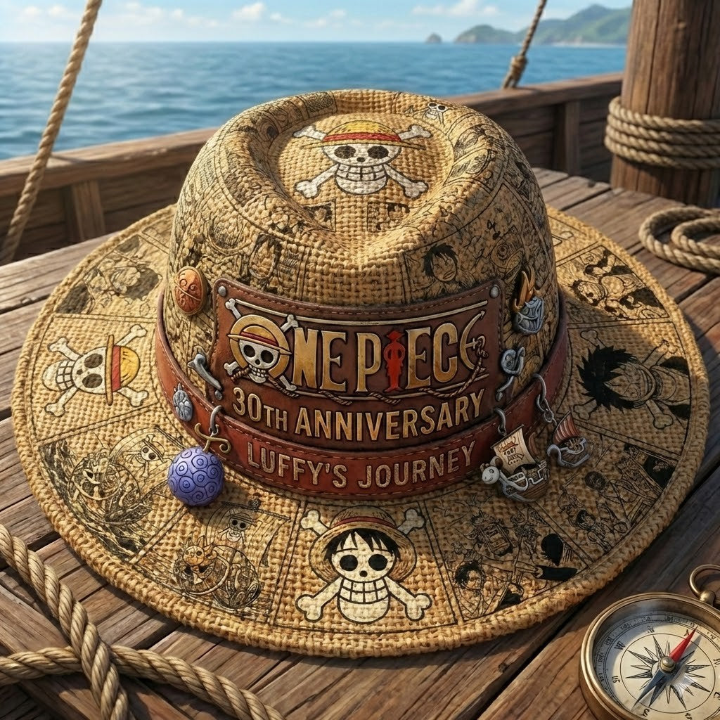 One Piece 30th Anniversary Luffy's Journey Straw Hat - LeagueLockerGear