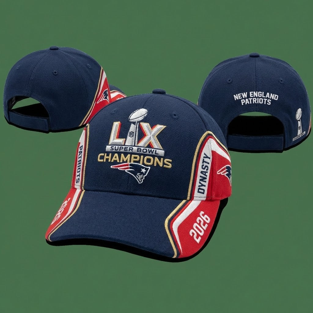 New England Patriots Super Bowl LX Champions 2026 Dynasty Cap - LeagueLockerGear