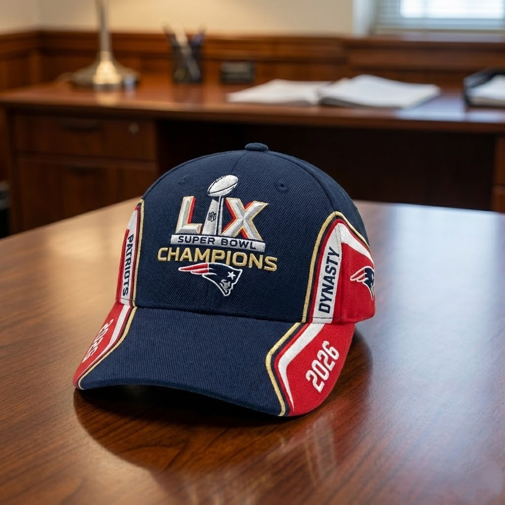 New England Patriots Super Bowl LX Champions 2026 Dynasty Cap - LeagueLockerGear