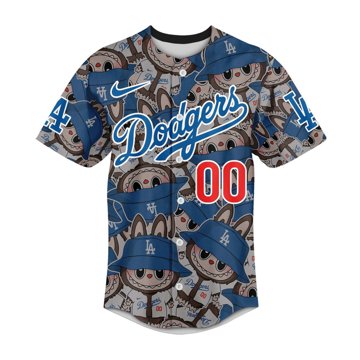 Los Angeles Dodgers Labubu X MLB Custom Baseball Jersey - LeagueLockerGear