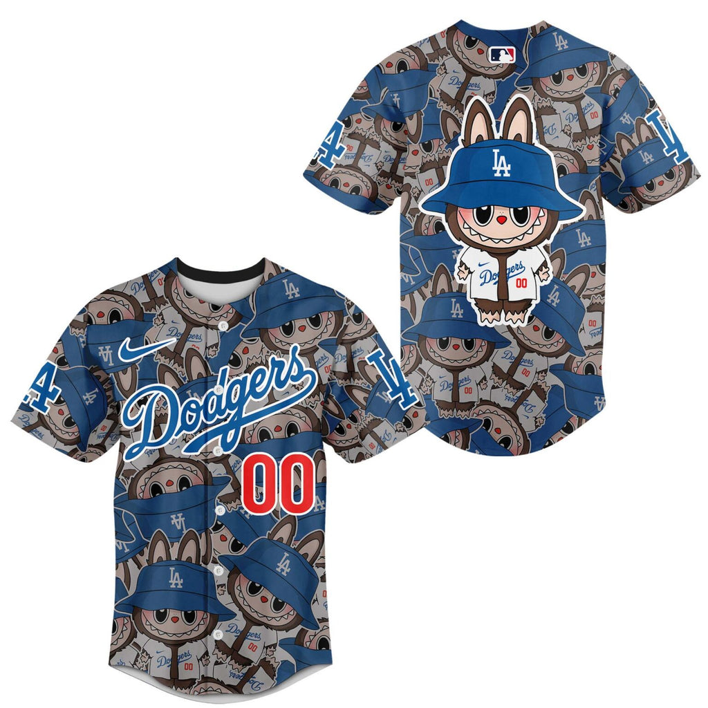 Los Angeles Dodgers Labubu X MLB Custom Baseball Jersey - LeagueLockerGear