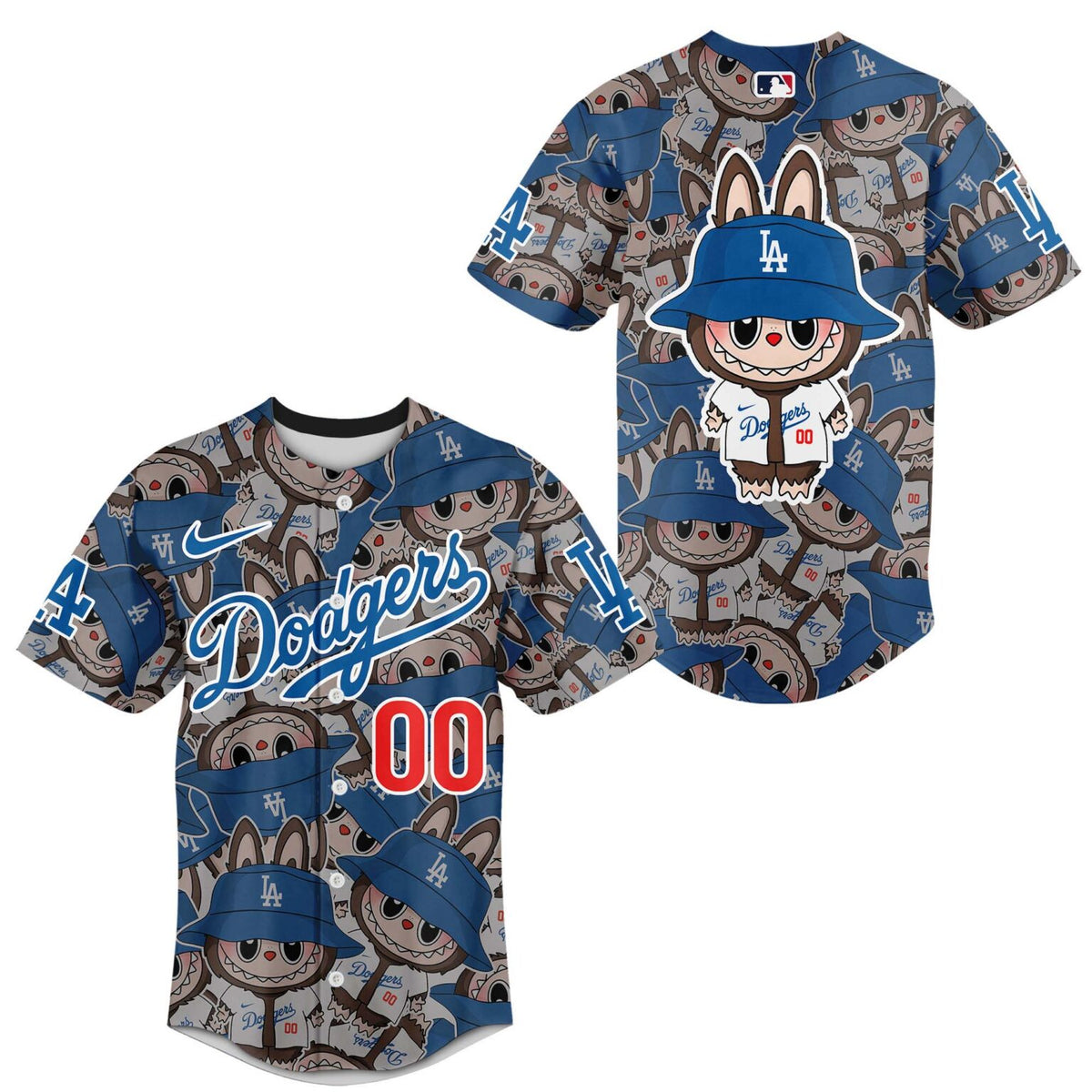 Los Angeles Dodgers Labubu X MLB Custom Baseball Jersey - LeagueLockerGear
