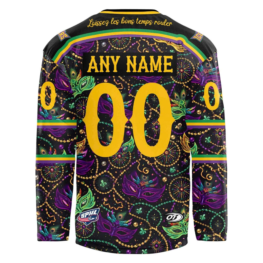 Pensacola Ice Flyers Mardi Gras Night Hockey Jersey - LeagueLockerGear
