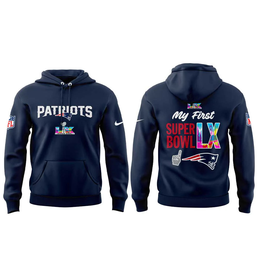 New England Patriots My First Super Bowl LIX Hoodie - LeagueLockerGear