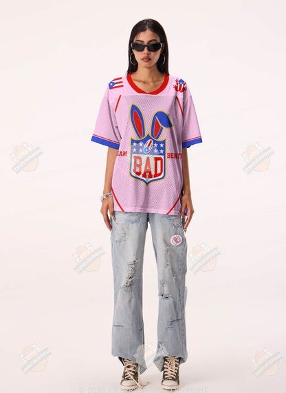 Bad Bunny Team Benito Pink Football Jersey - LeagueLockerGear