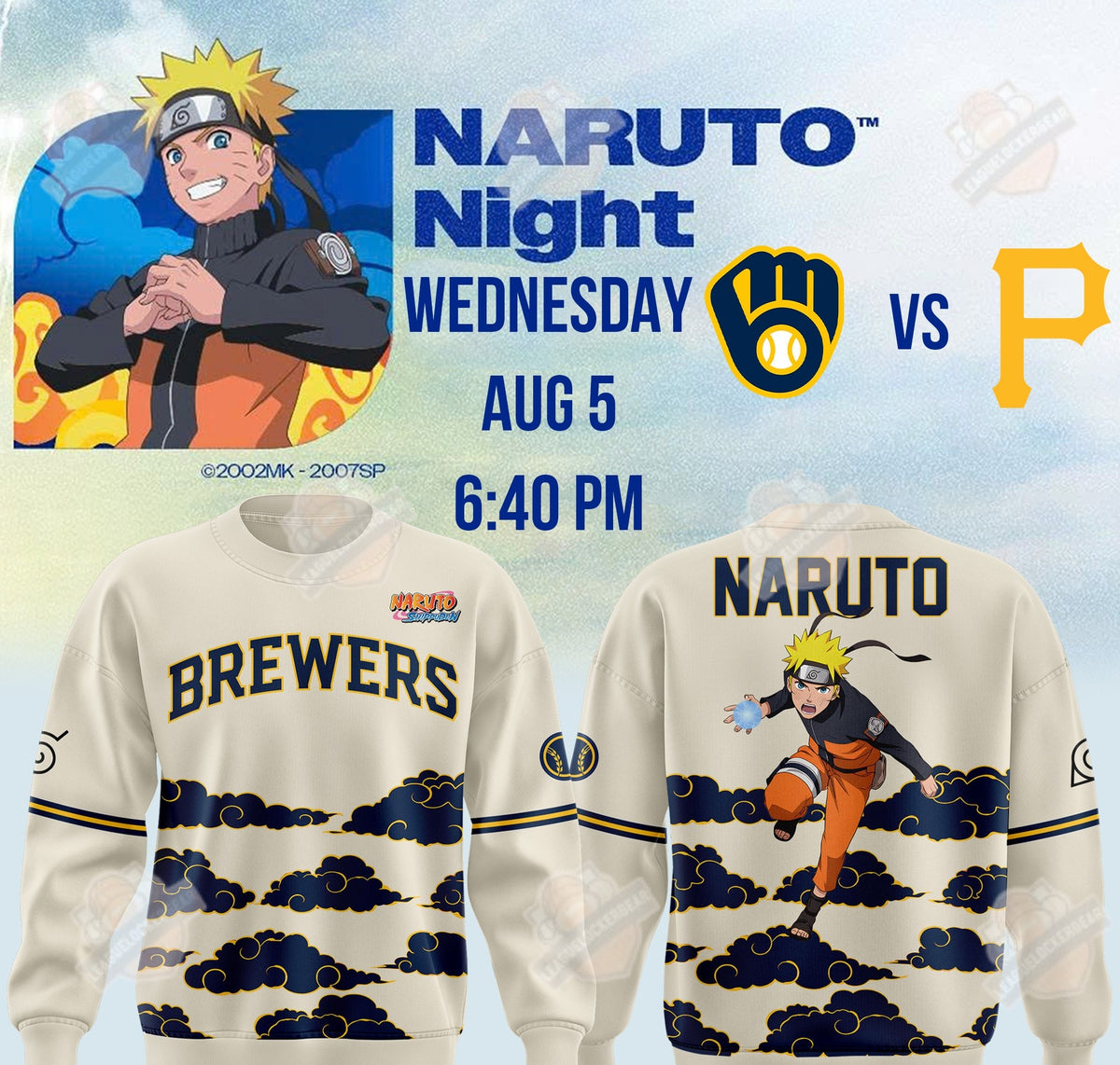 Milwaukee Brewers Naruto Night Sweatshirt - LeagueLockerGear