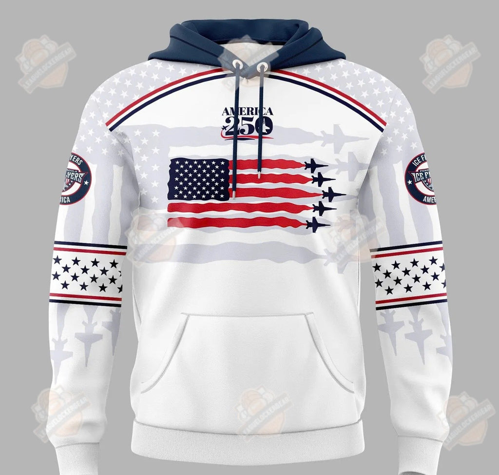 Pensacola Ice Flyers Military Appreciation America 250 Hoodie - LeagueLockerGear