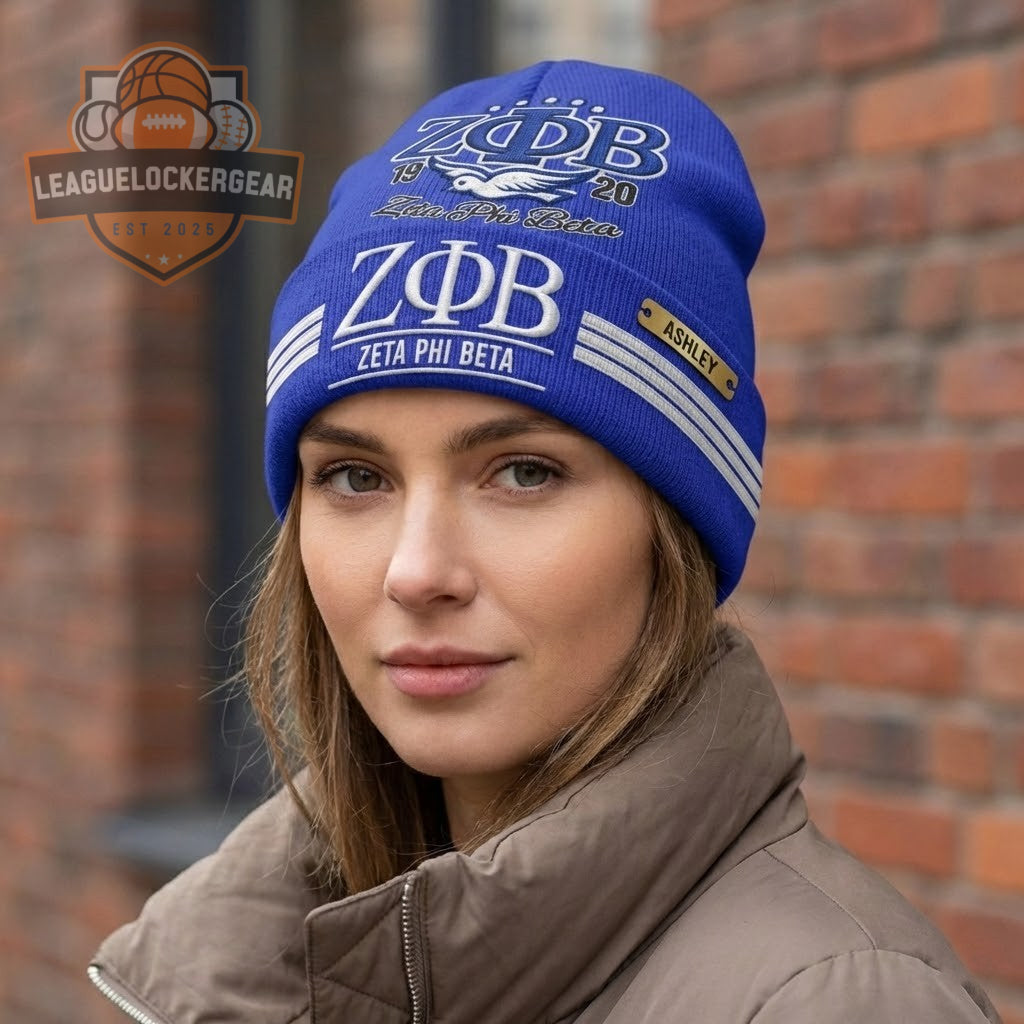 Zeta Phi Beta 1920 Custom Name Beanie - LeagueLockerGear