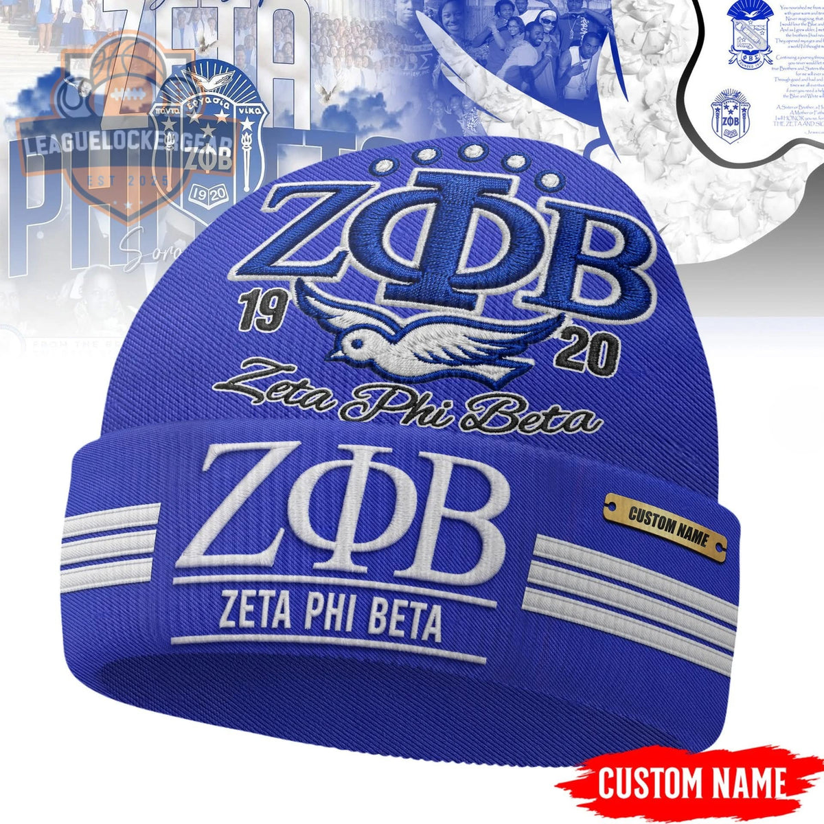 Zeta Phi Beta 1920 Custom Name Beanie - LeagueLockerGear
