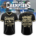 Seattle Seahawks Super Bowl LX 2026 Champions Baseball Jersey - LeagueLockerGear