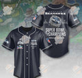 Seattle Seahawks Super Bowl 2X Champions Baseball Jersey - LeagueLockerGear