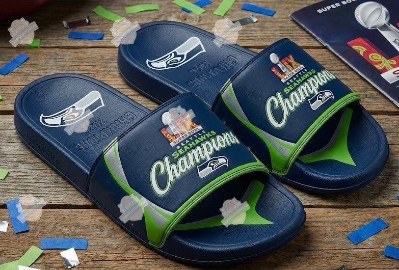 Seattle Seahawks Super Bowl Champions Slide Sandal - LeagueLockerGear