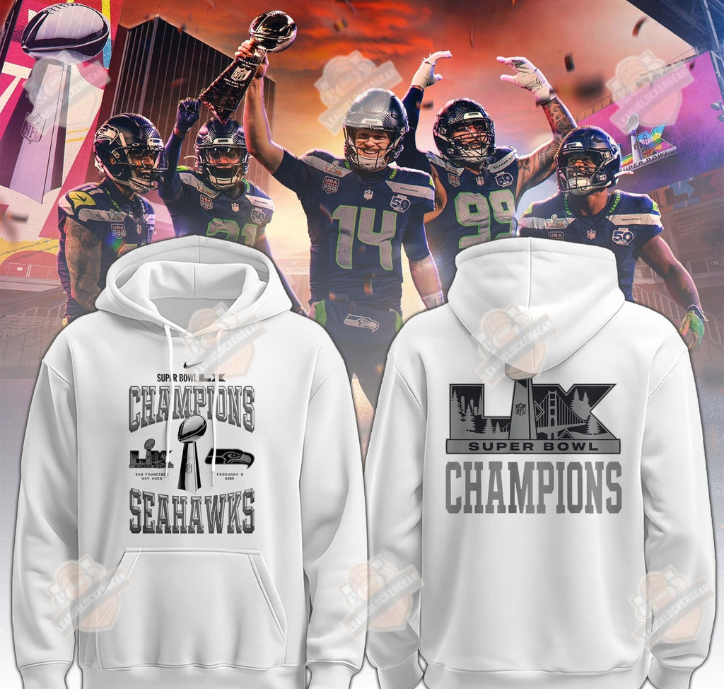 Seattle Seahawks Super Bowl LIX Champions Hoodie - LeagueLockerGear