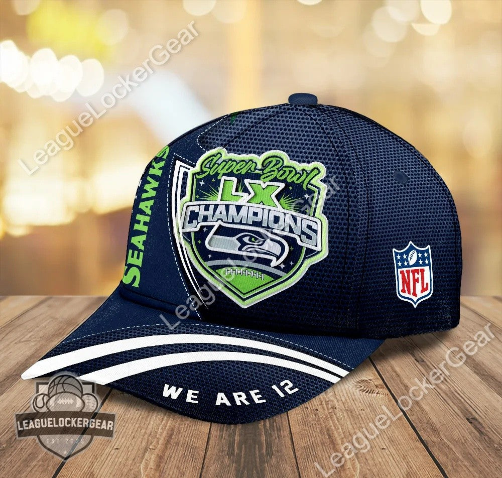 Seattle Seahawks Super Bowl LX Champions We Are 12 Cap - LeagueLockerGear