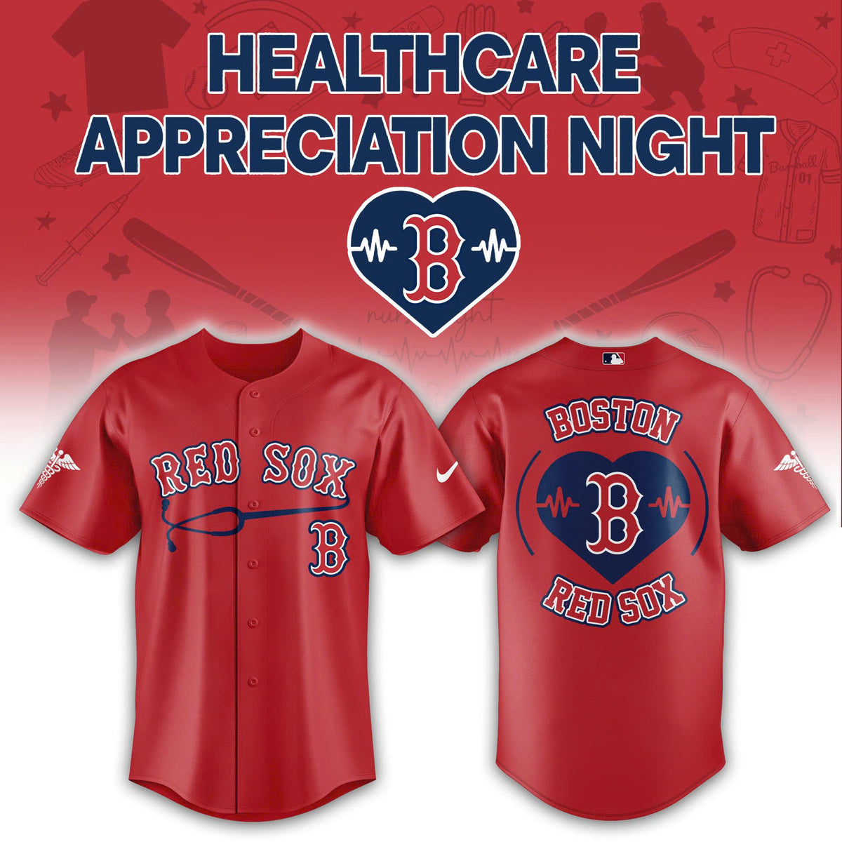 Boston Red Sox Healthcare Appreciation Night Baseball Jersey - LeagueLockerGear