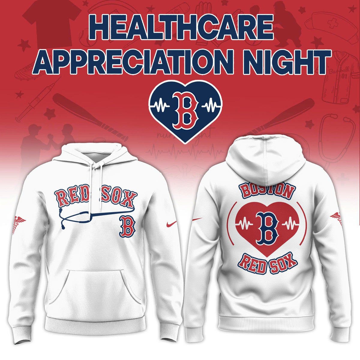 Boston Red Sox Healthcare Appreciation Night Hoodie - LeagueLockerGear